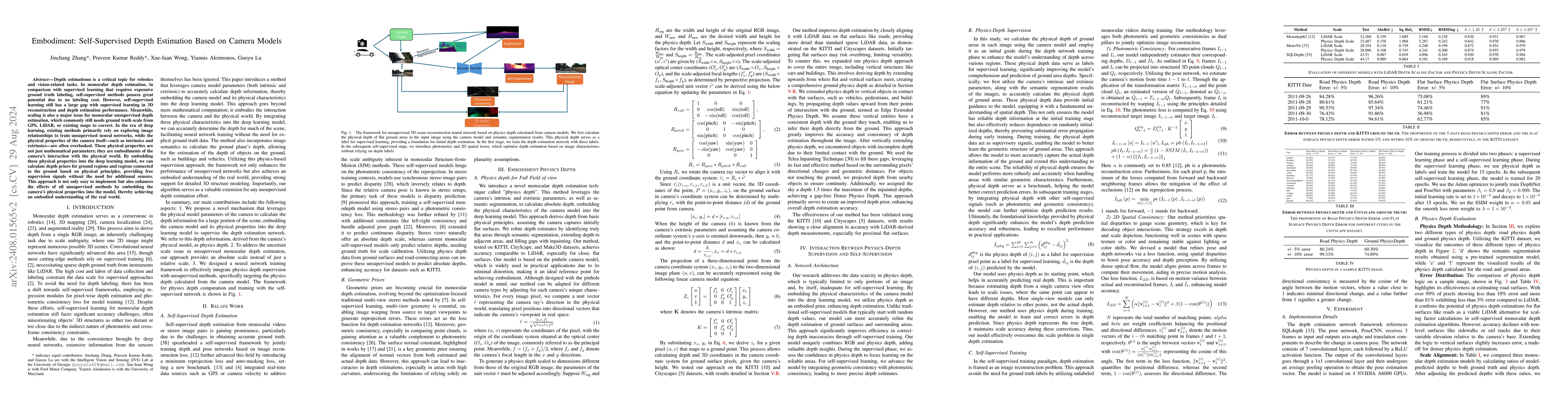 Thumbnail for Self-Supervised Depth Estimation Based on Camera Models