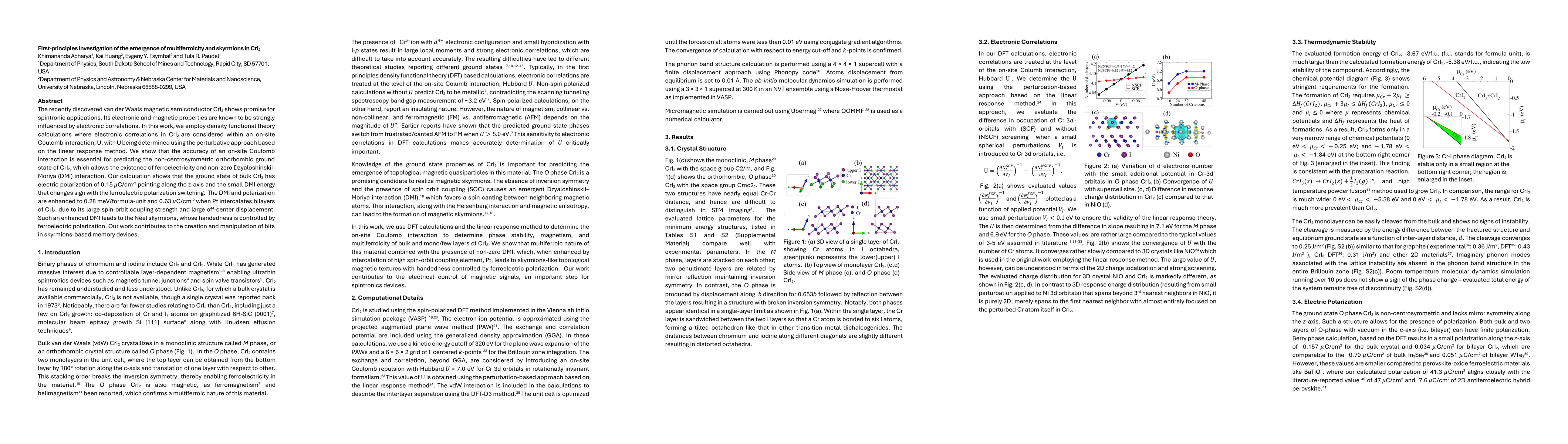 Thumbnail for First-principles investigation of the emergence of multiferroicity and
  skyrmions in CrI2