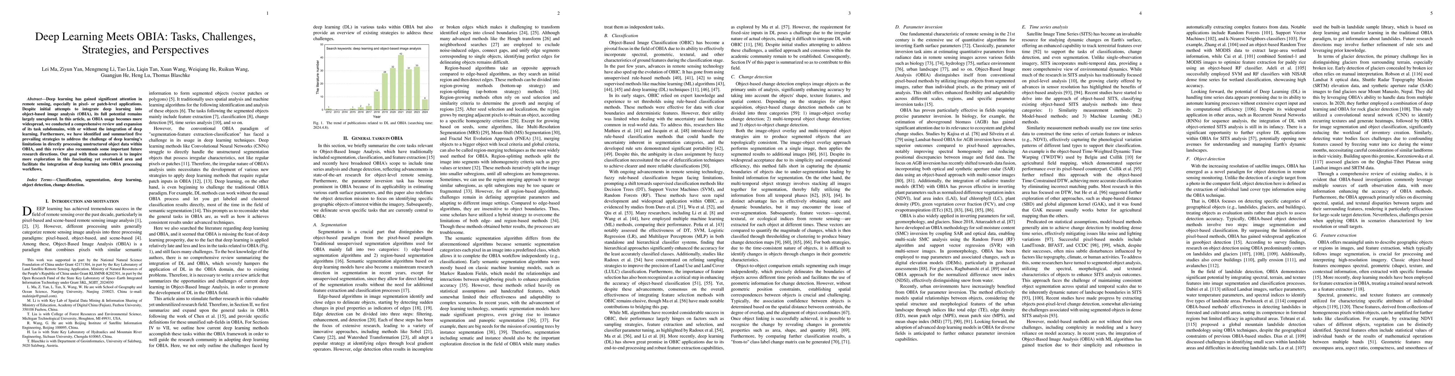 Thumbnail for Deep Learning Meets OBIA: Tasks, Challenges, Strategies, and
  Perspectives