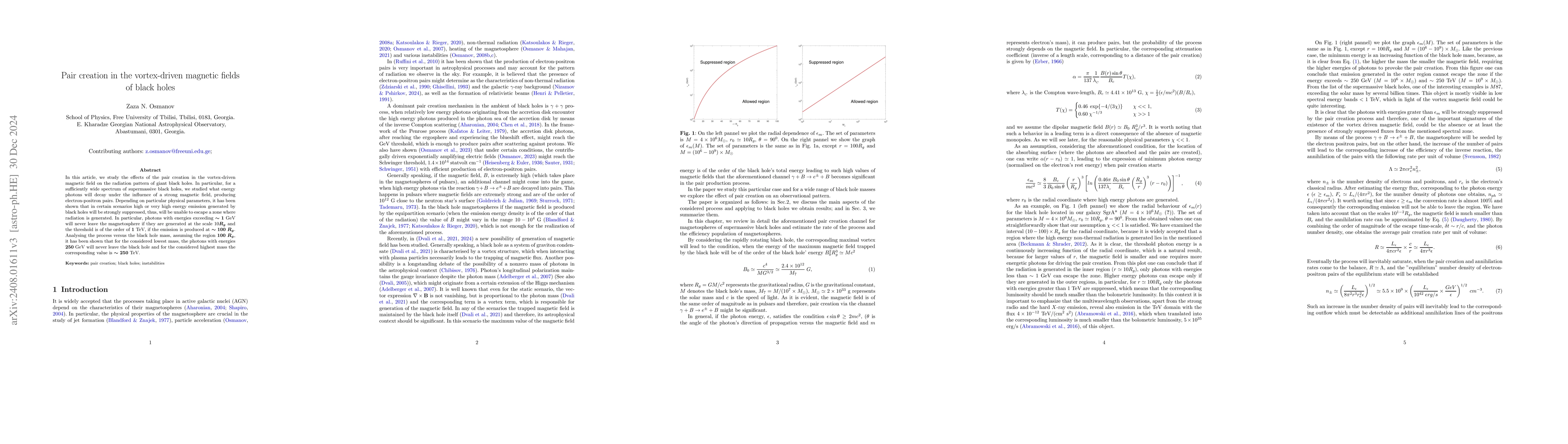 Thumbnail for Pair creation in the vortex-driven magnetic fields of black holes