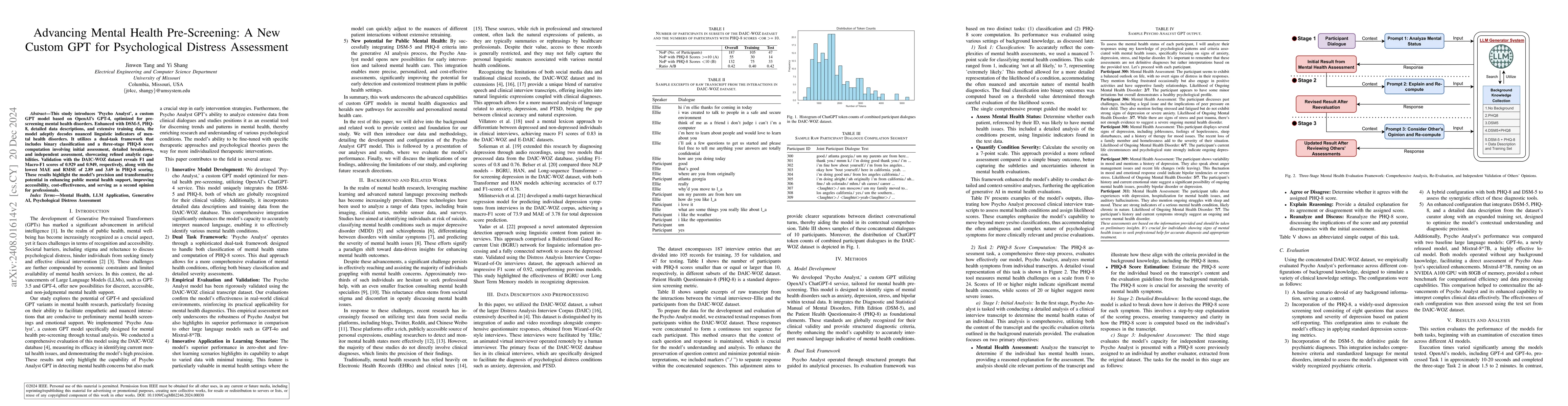 Thumbnail for Advancing Mental Health Pre-Screening: A New Custom GPT for
  Psychological Distress Assessment