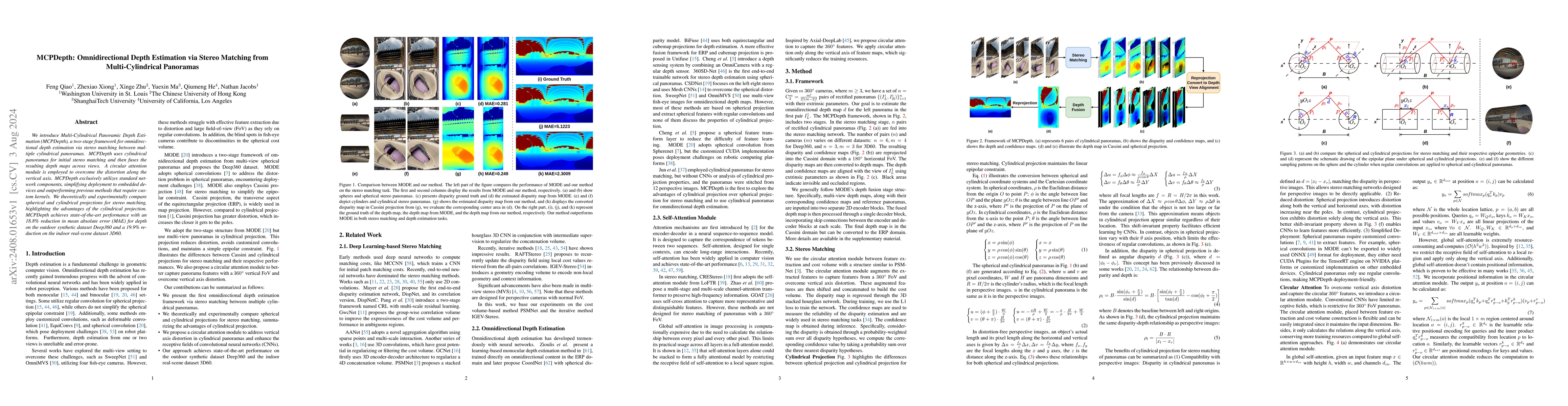 Thumbnail for MCPDepth: Omnidirectional Depth Estimation via Stereo Matching from
  Multi-Cylindrical Panoramas