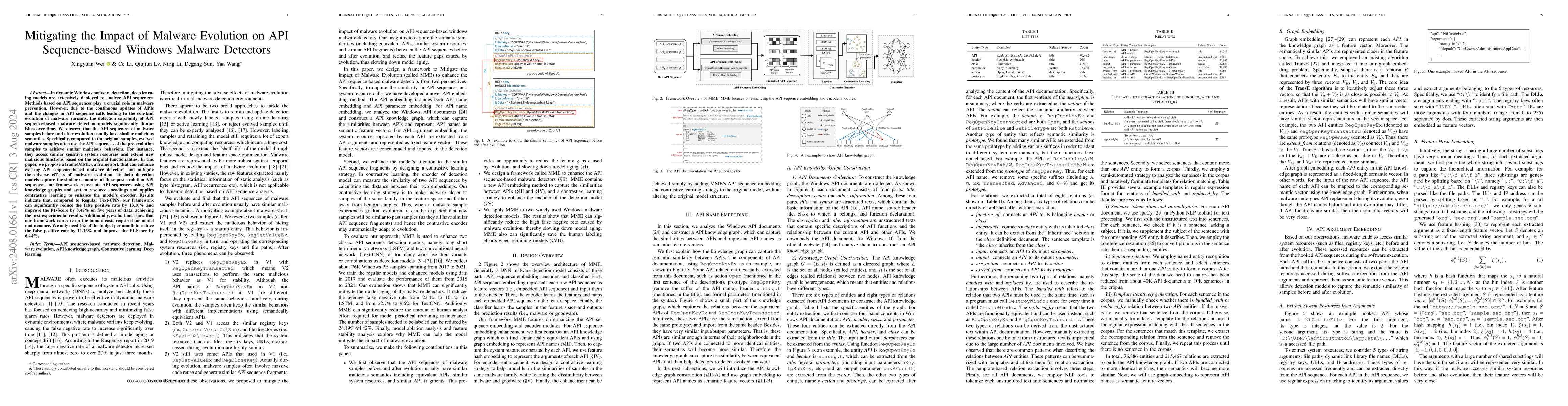 Thumbnail for Mitigating the Impact of Malware Evolution on API Sequence-based Windows
  Malware Detector