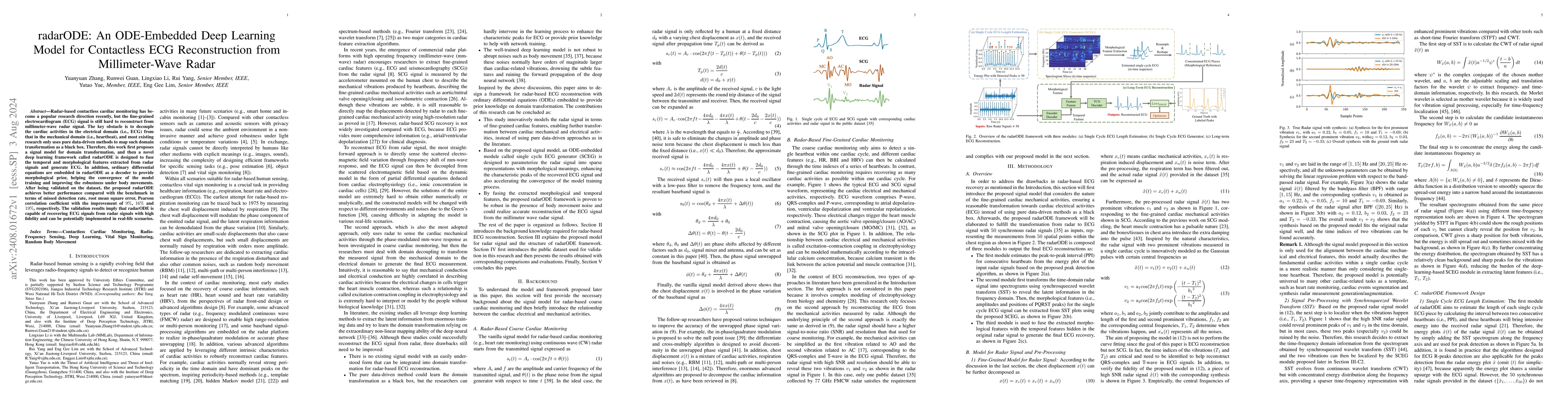 Thumbnail for radarODE: An ODE-Embedded Deep Learning Model for Contactless ECG
  Reconstruction from Millimeter-Wave Radar