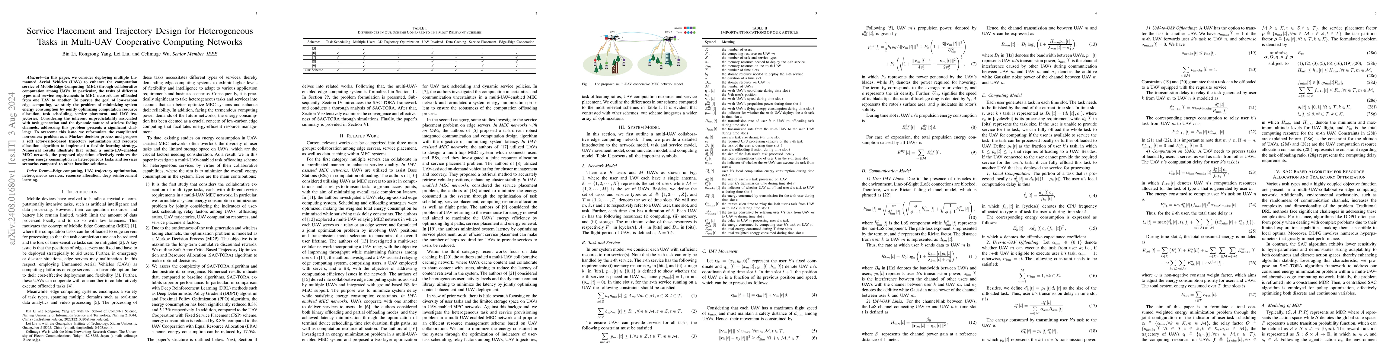 Thumbnail for Service Placement and Trajectory Design for Heterogeneous Tasks in
  Multi-UAV Cooperative Computing Networks