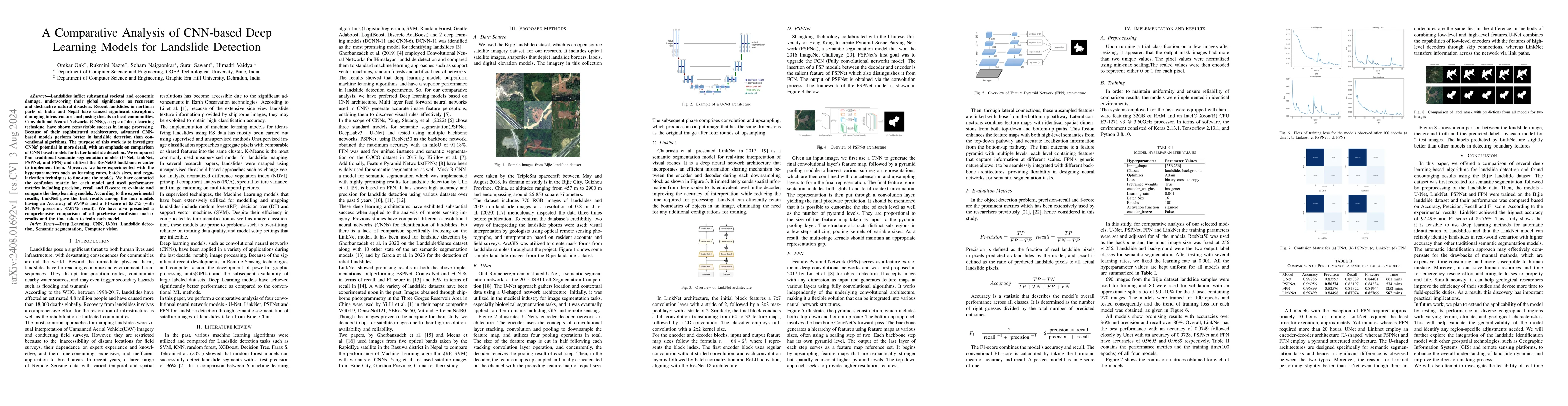 Thumbnail for A Comparative Analysis of CNN-based Deep Learning Models for Landslide
  Detection