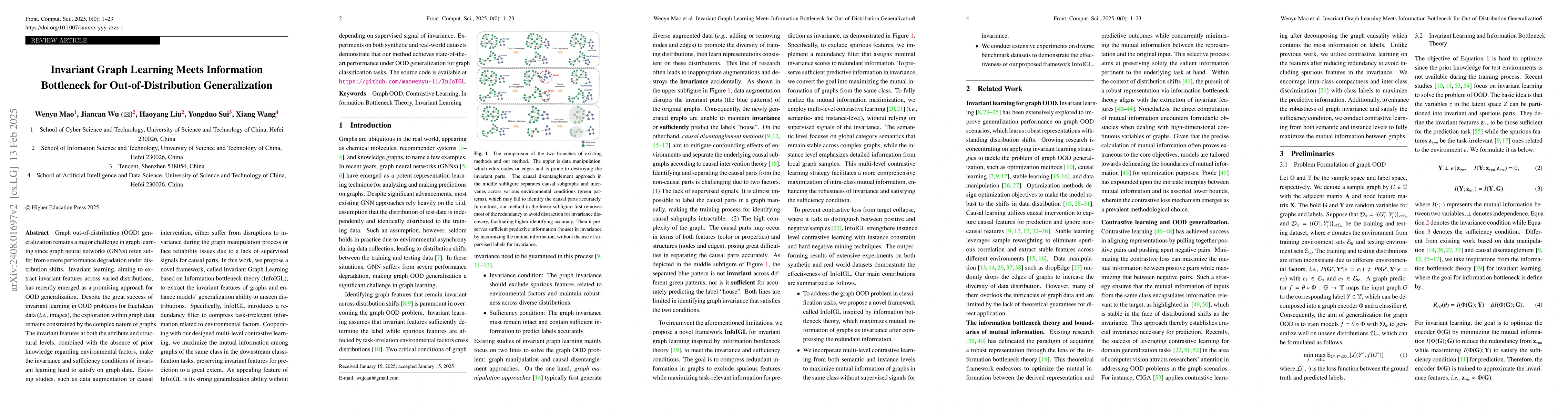 Thumbnail for Invariant Graph Learning Meets Information Bottleneck for
  Out-of-Distribution Generalization