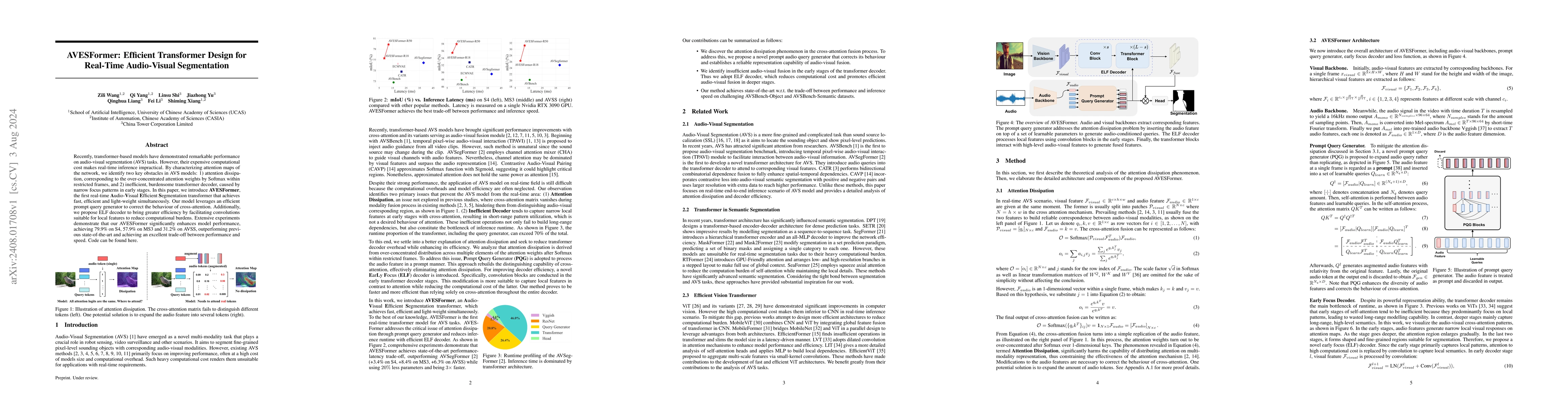 Thumbnail for AVESFormer: Efficient Transformer Design for Real-Time Audio-Visual
  Segmentation