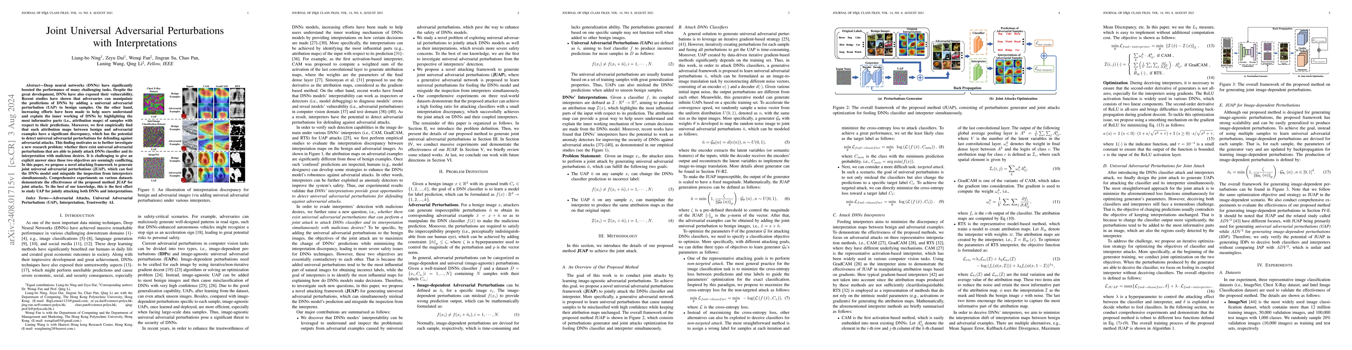 Thumbnail for Joint Universal Adversarial Perturbations with Interpretations