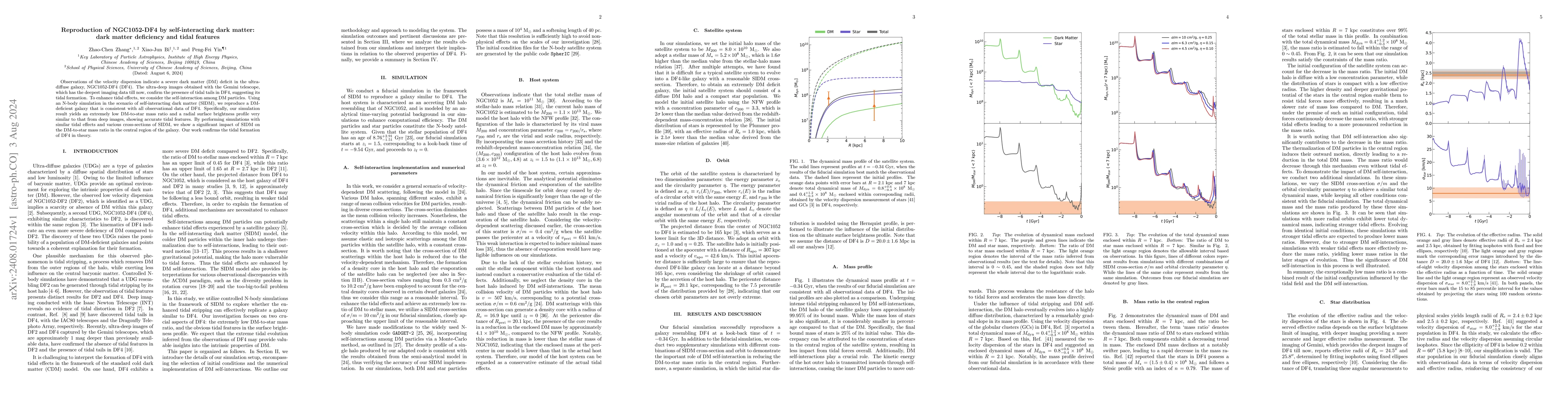 Thumbnail for Reproduction of NGC1052-DF4 by self-interacting dark matter: dark matter
  deficiency and tidal features