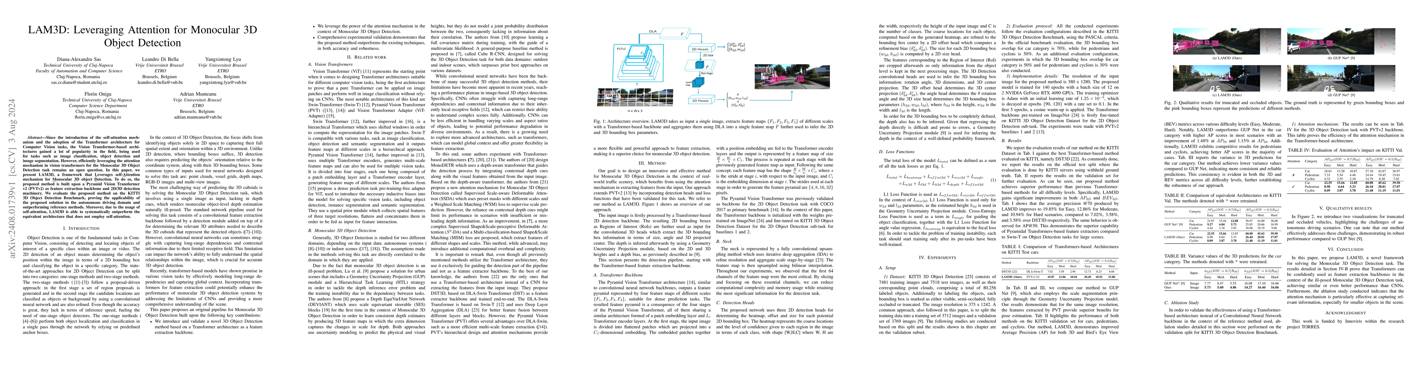 Thumbnail for LAM3D: Leveraging Attention for Monocular 3D Object Detection