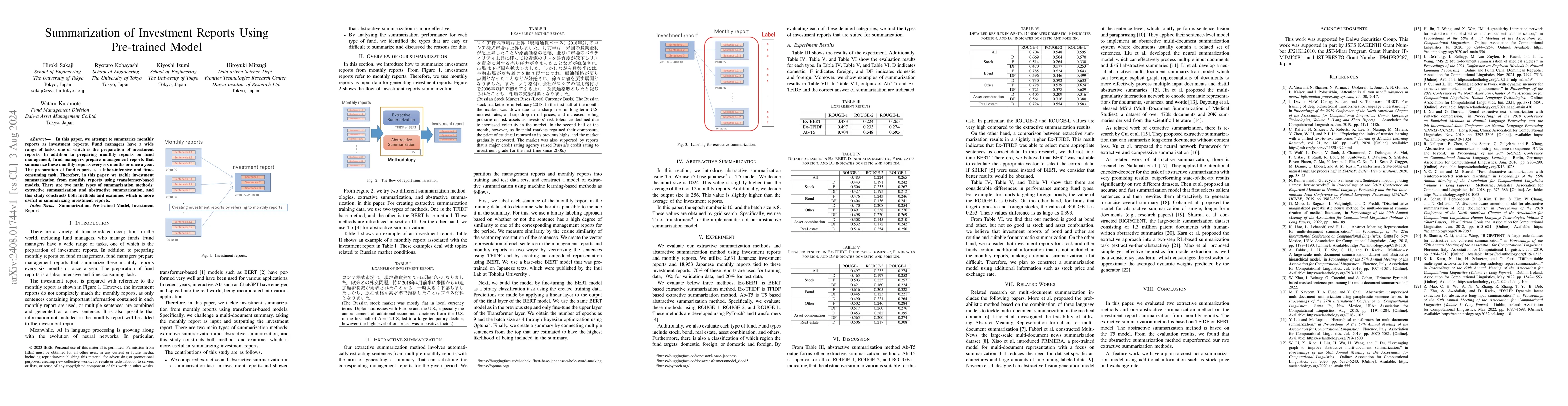Thumbnail for Summarization of Investment Reports Using Pre-trained Model