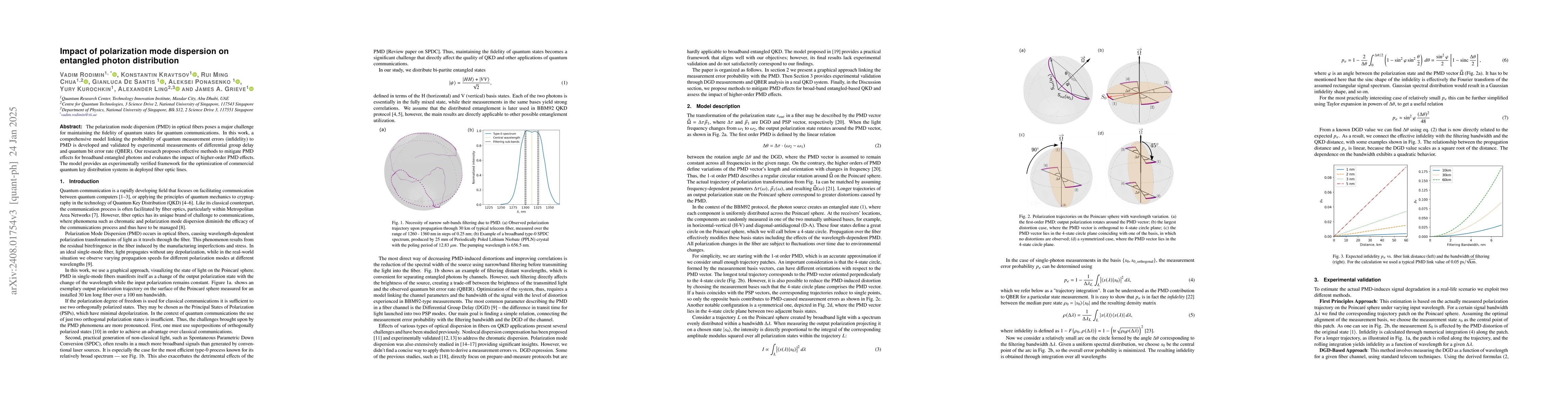 Thumbnail for Impact of polarization mode dispersion on entangled photon distribution