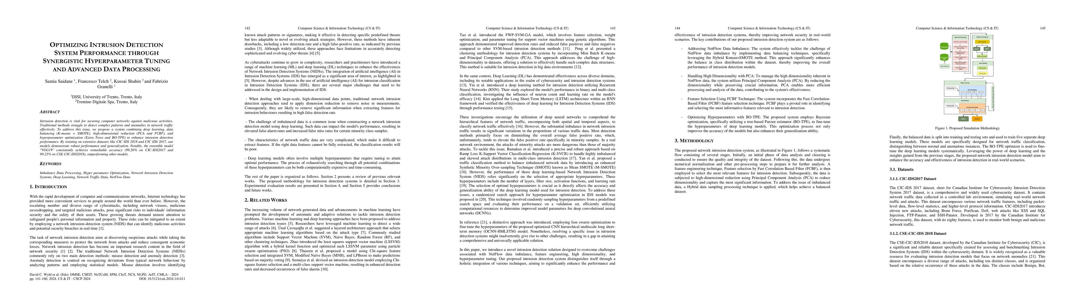 Thumbnail for Optimizing Intrusion Detection System Performance Through Synergistic
  Hyperparameter Tuning and Advanced Data Processing