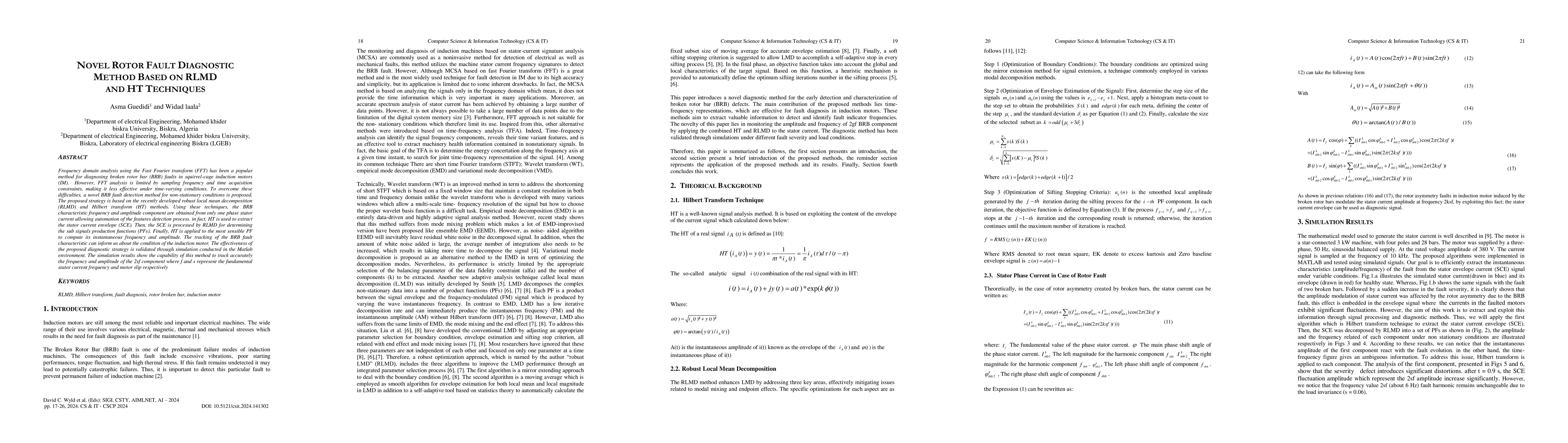 Thumbnail for Novel rotor fault diagnostic method based on rlmd and ht techniques