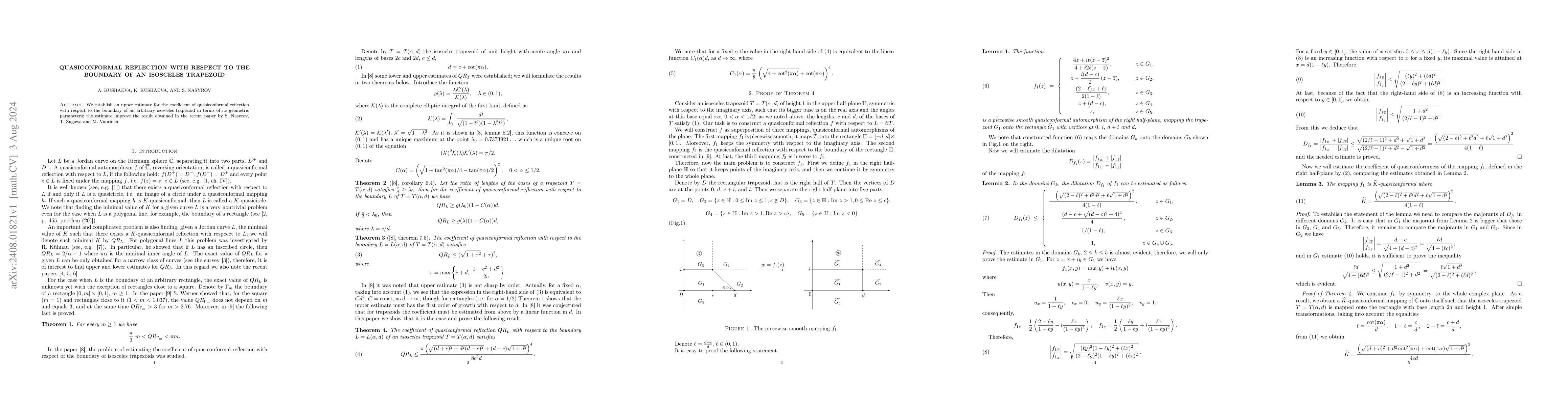 Thumbnail for Quasiconformal reflection with respect to the boundary of an isosceles
  trapezoid
