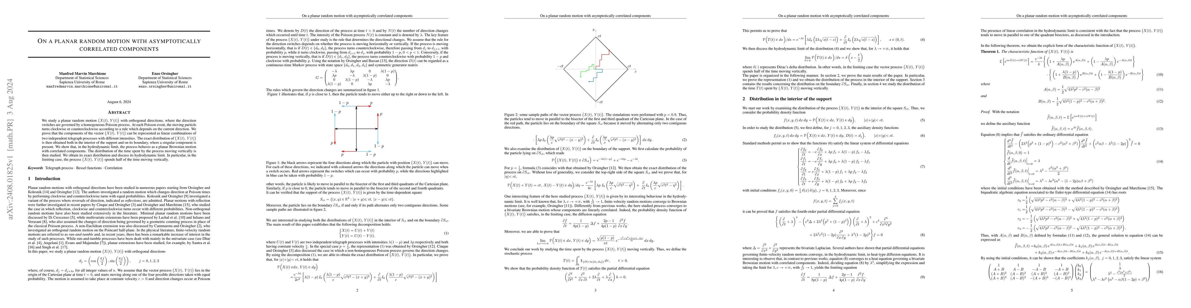 Thumbnail for On a planar random motion with asymptotically correlated components