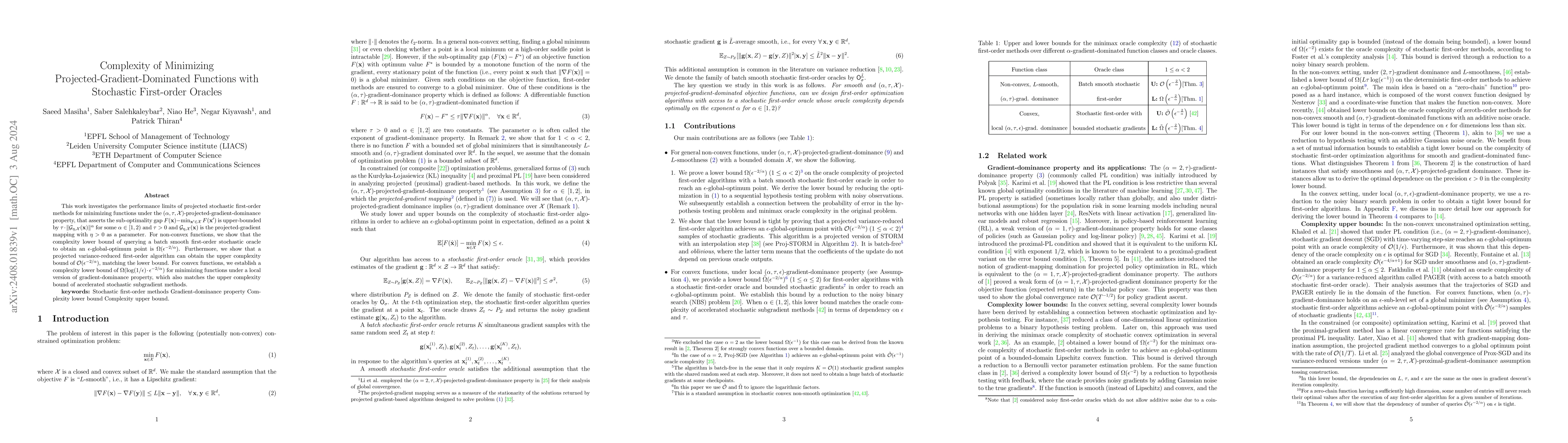 Thumbnail for Complexity of Minimizing Projected-Gradient-Dominated Functions with
  Stochastic First-order Oracles