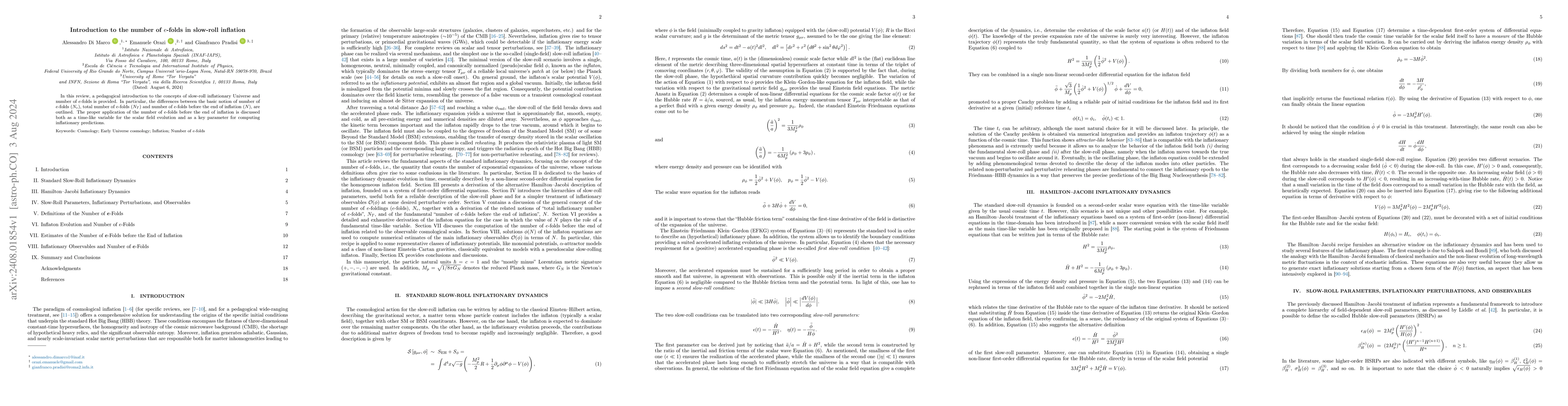 Thumbnail for Introduction to the number of $e$-folds in slow-roll inflation