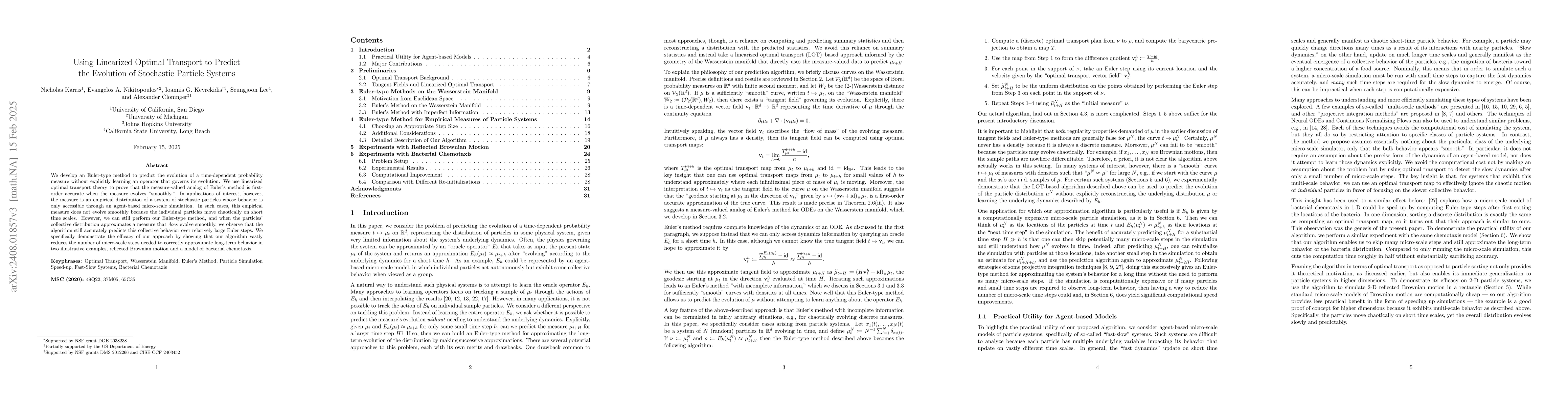Thumbnail for Using Linearized Optimal Transport to Predict the Evolution of
  Stochastic Particle Systems