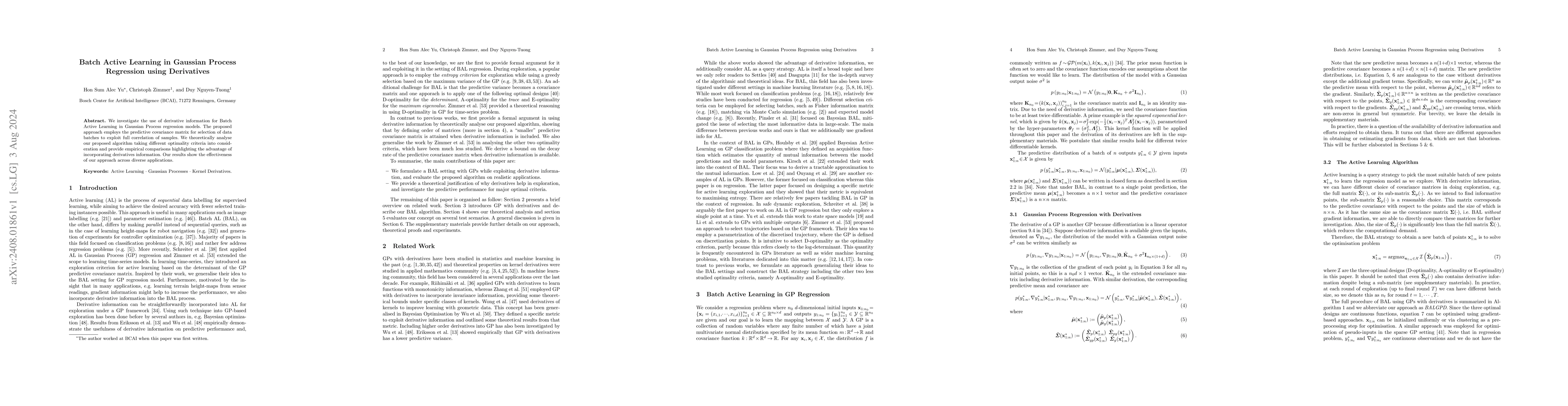 Thumbnail for Batch Active Learning in Gaussian Process Regression using Derivatives