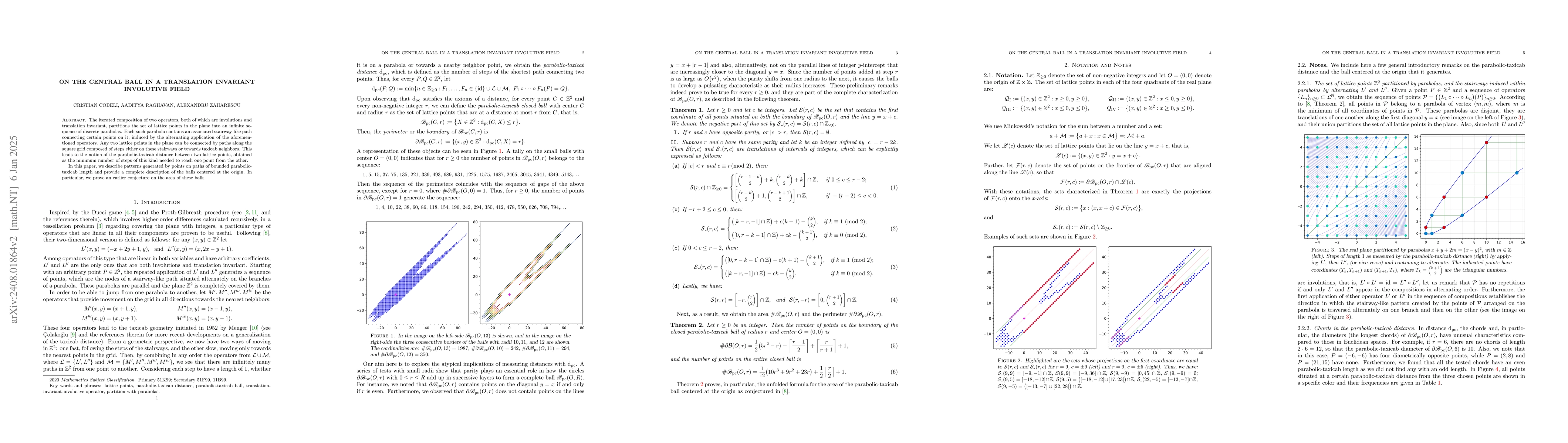 Thumbnail for On the central ball in a translation invariant involutive field