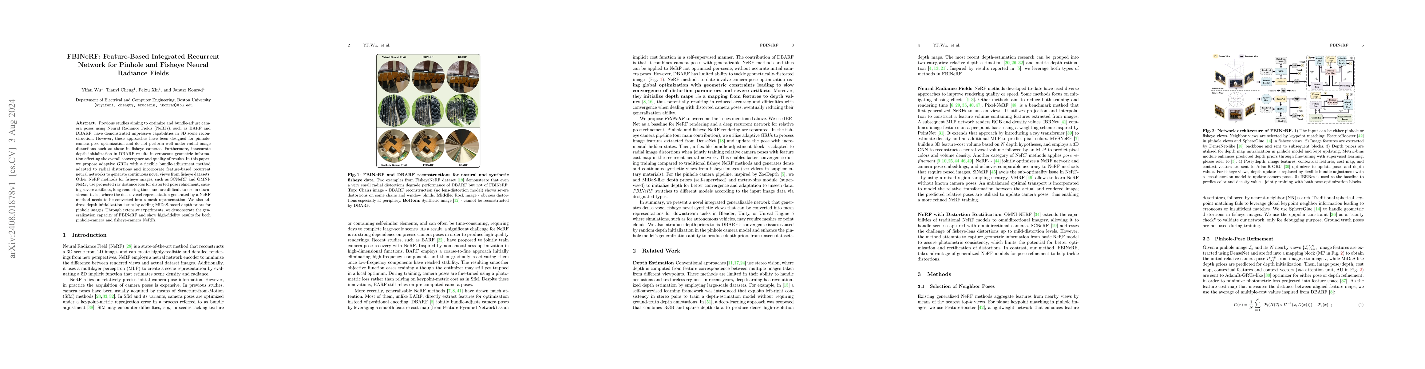 Thumbnail for FBINeRF: Feature-Based Integrated Recurrent Network for Pinhole and
  Fisheye Neural Radiance Fields