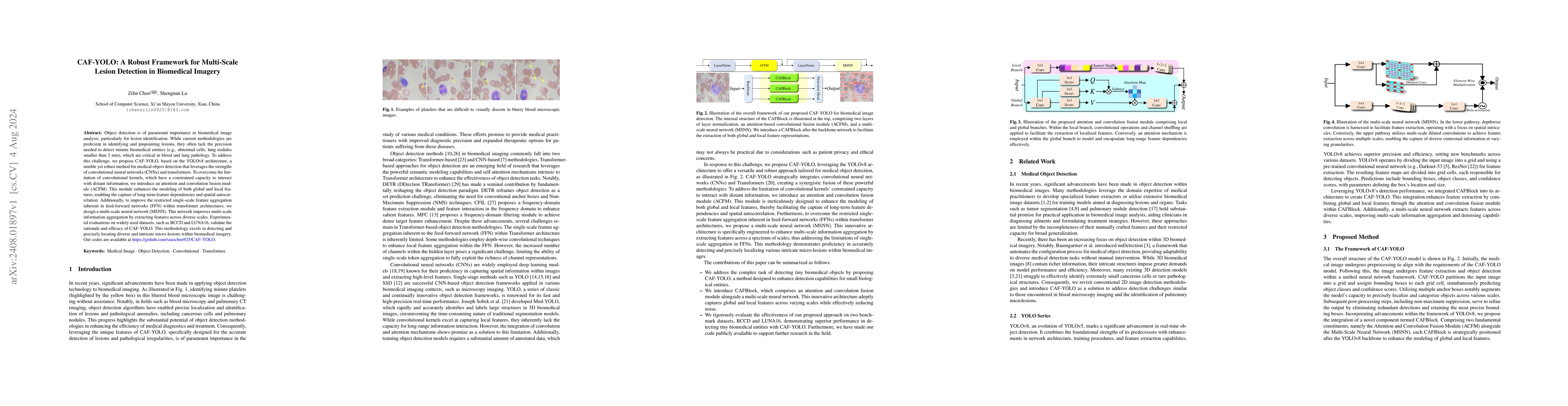 Thumbnail for CAF-YOLO: A Robust Framework for Multi-Scale Lesion Detection in
  Biomedical Imagery