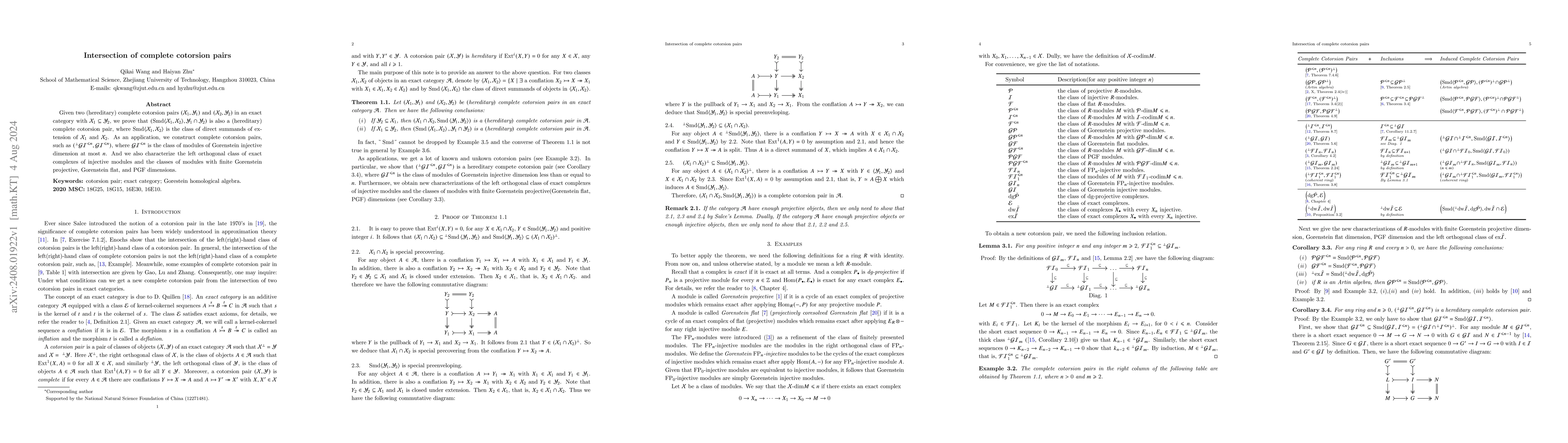 Thumbnail for Intersection of complete cotorsion pairs