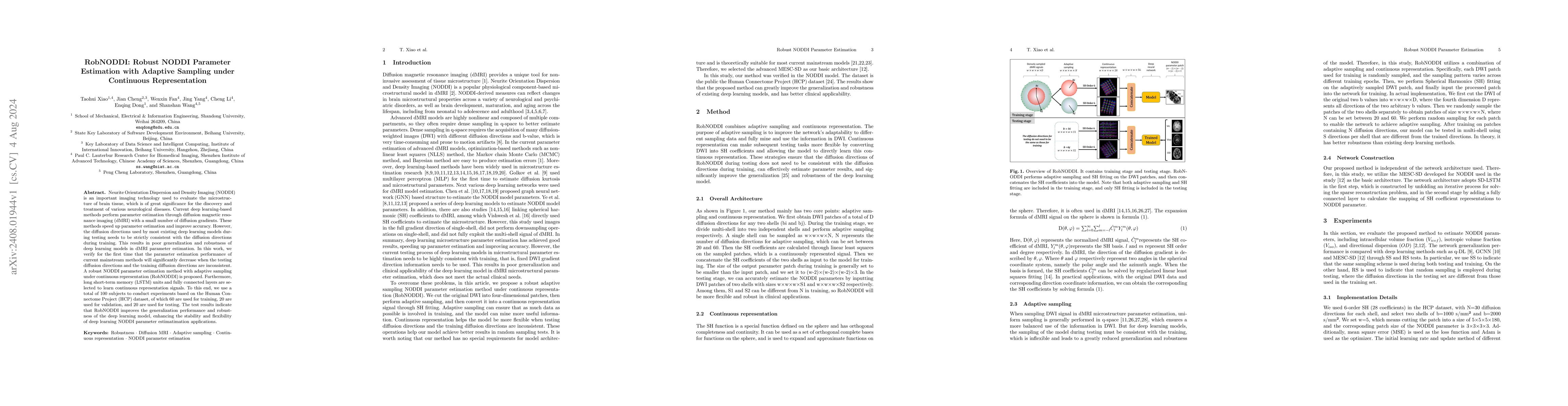 Thumbnail for RobNODDI: Robust NODDI Parameter Estimation with Adaptive Sampling under
  Continuous Representation