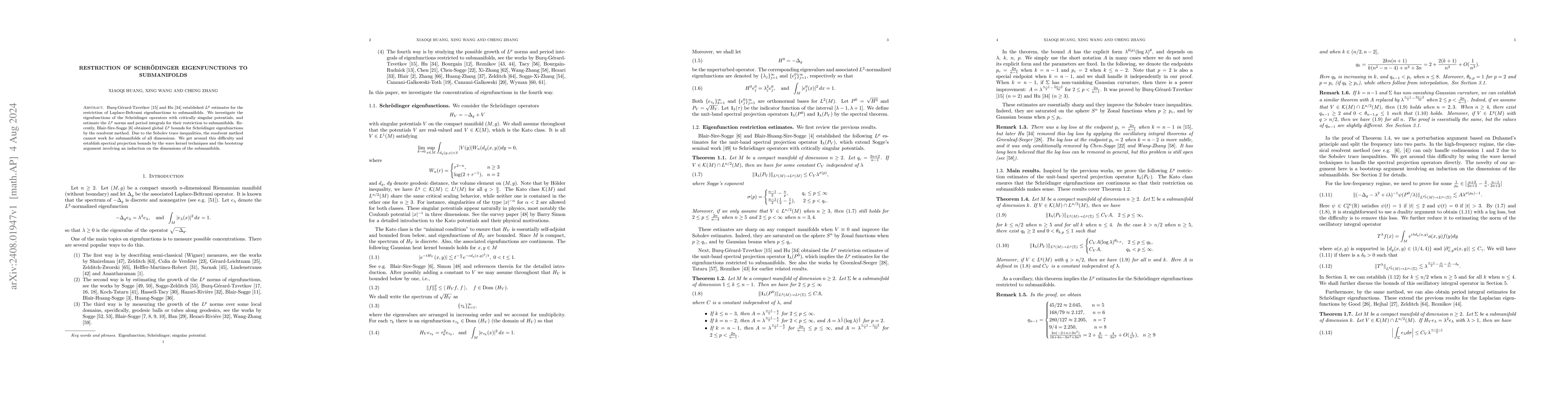 Thumbnail for Restriction of Schrödinger eigenfunctions to submanifolds