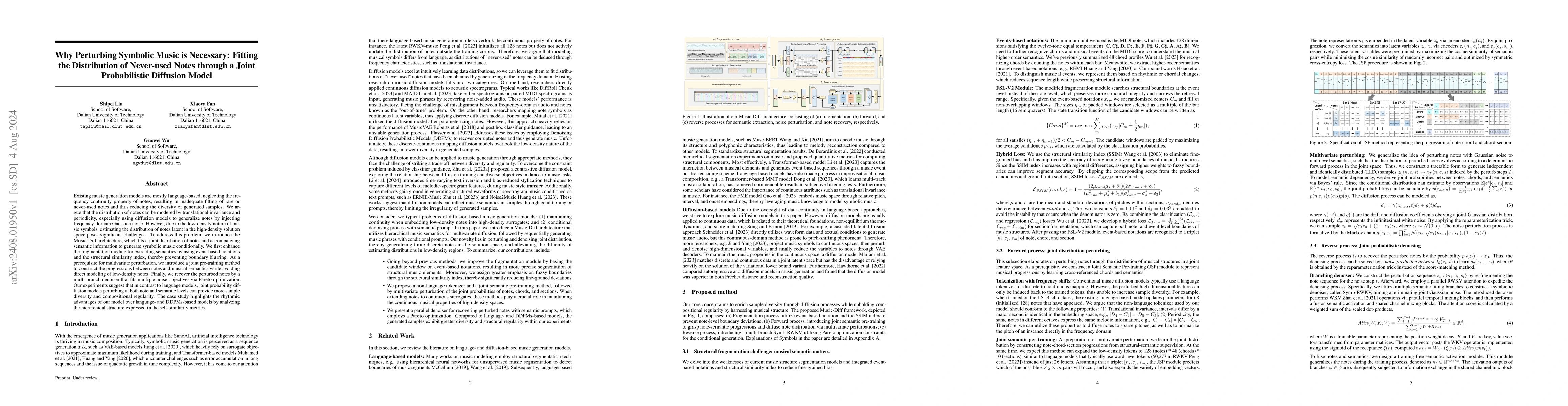 Thumbnail for Why Perturbing Symbolic Music is Necessary: Fitting the Distribution of
  Never-used Notes through a Joint Probabilistic Diffusion Model
