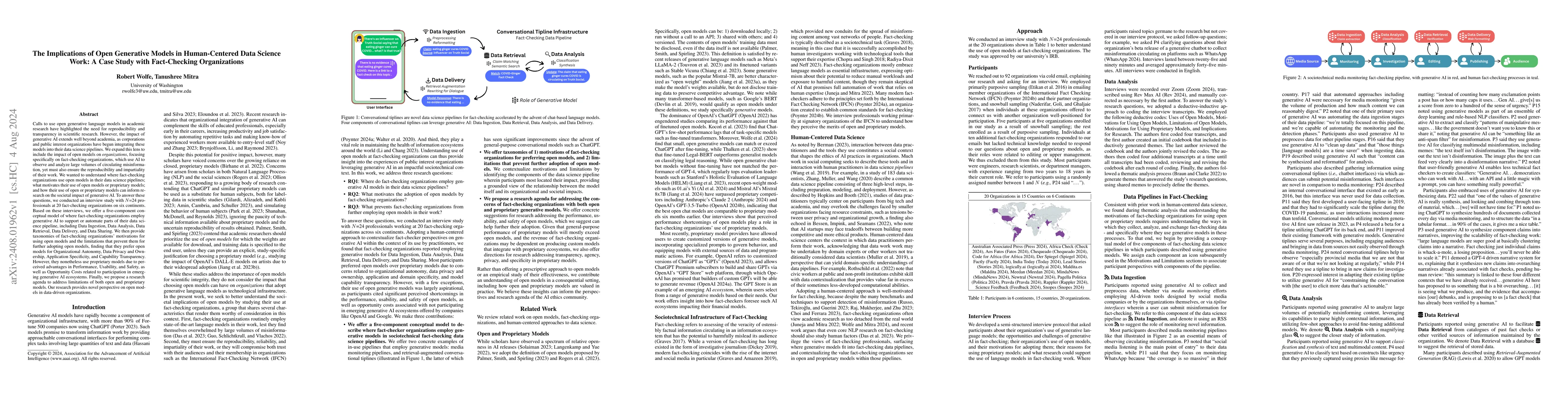 Thumbnail for The Implications of Open Generative Models in Human-Centered Data
  Science Work: A Case Study with Fact-Checking Organizations