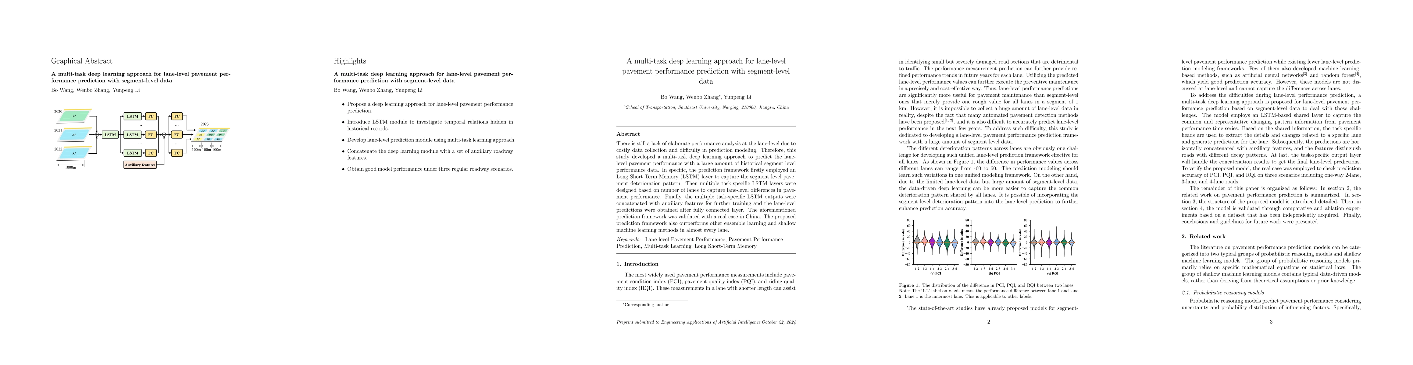Thumbnail for A multi-task deep learning approach for lane-level pavement performance
  prediction with segment-level data