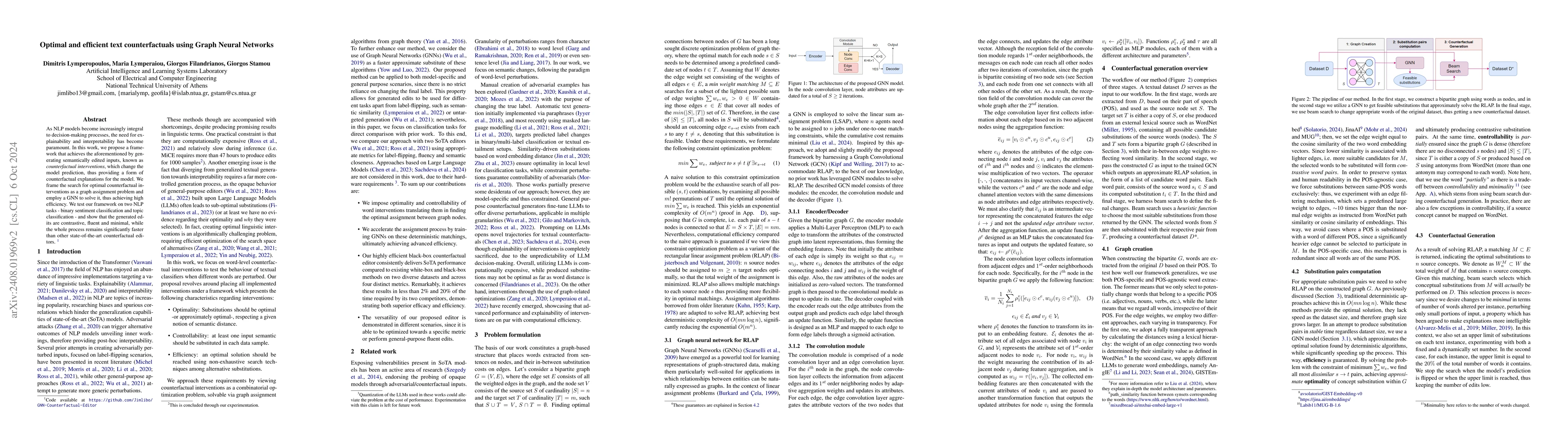 Thumbnail for Optimal and efficient text counterfactuals using Graph Neural Networks