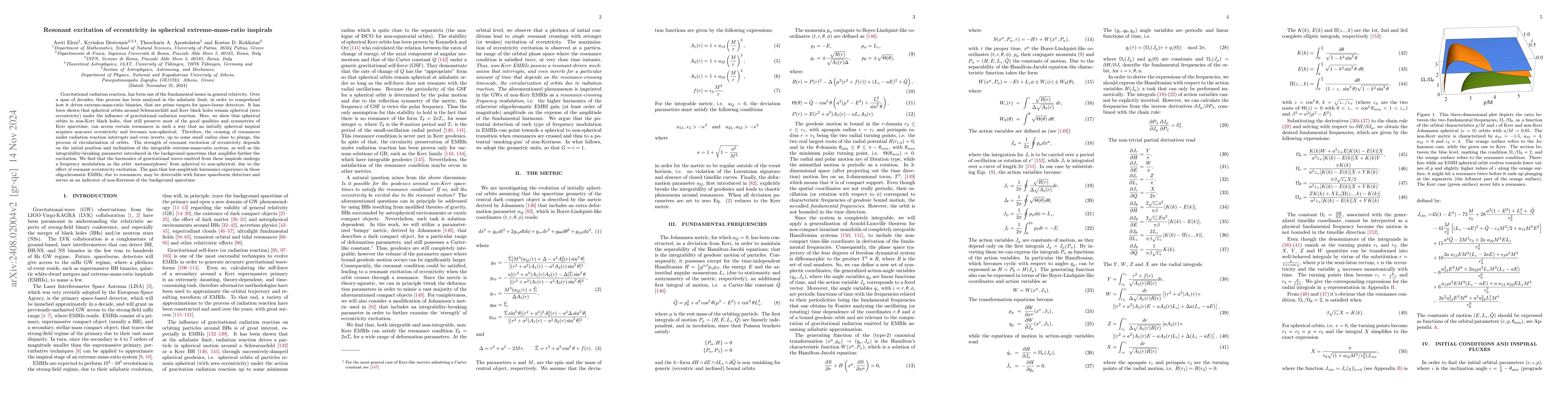 Thumbnail for Resonant excitation of eccentricity in spherical extreme-mass-ratio
  inspirals