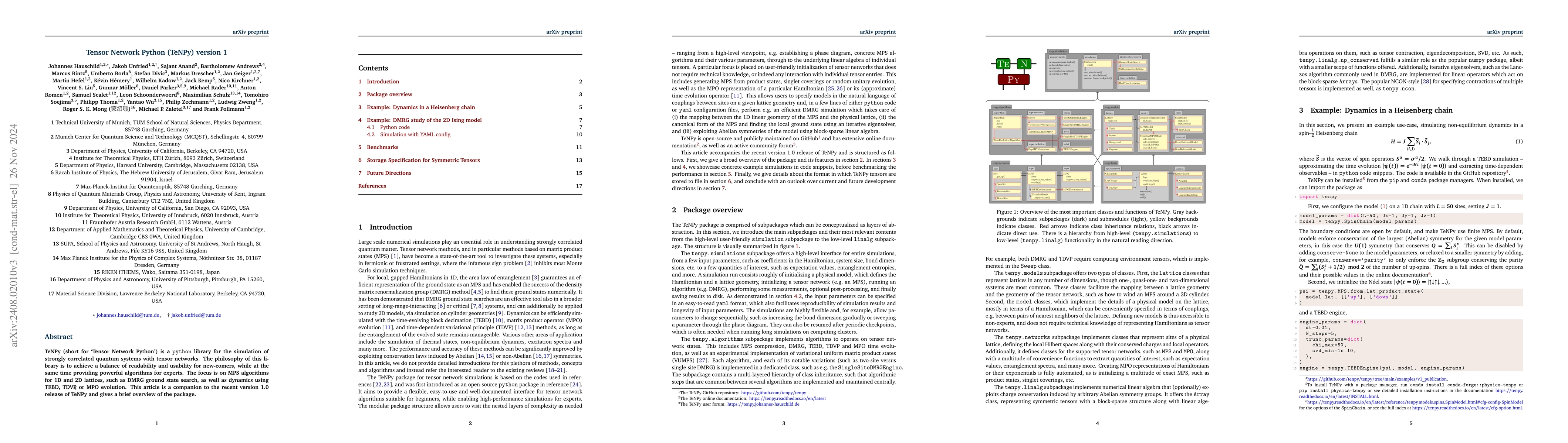 Thumbnail for Tensor Network Python (TeNPy) version 1