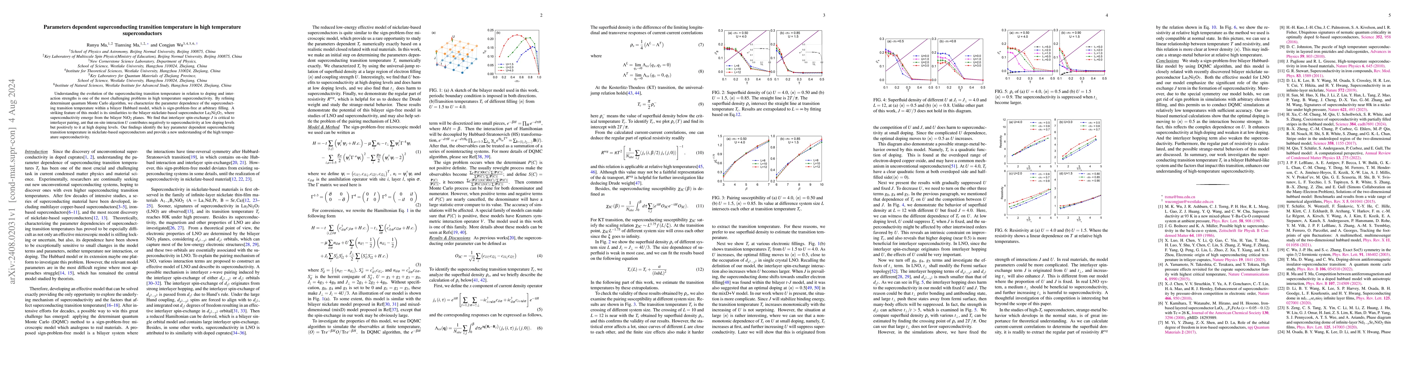 Thumbnail for Parameters dependent superconducting transition temperature in high
  temperature superconductors