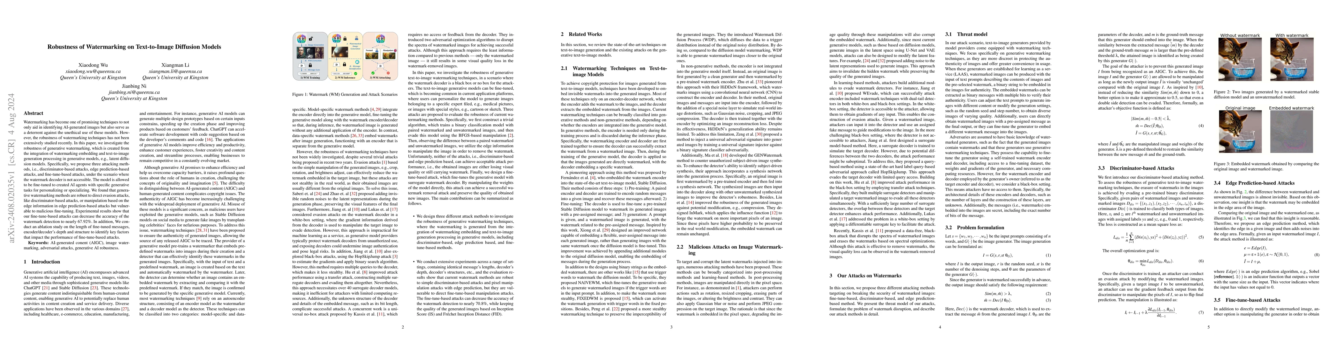 Thumbnail for Robustness of Watermarking on Text-to-Image Diffusion Models