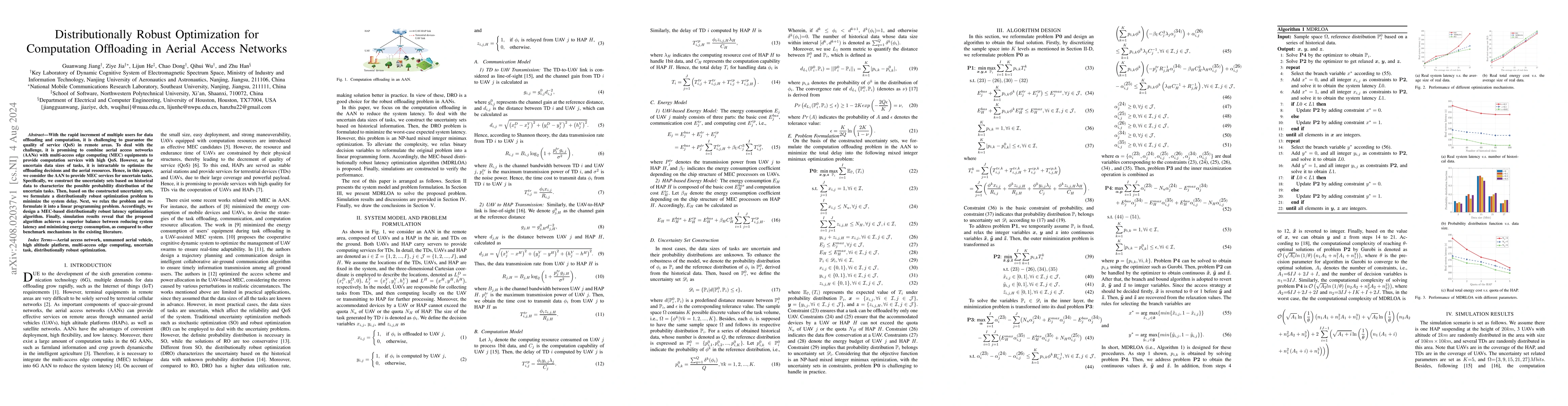 Thumbnail for Distributionally Robust Optimization for Computation Offloading in
  Aerial Access Networks