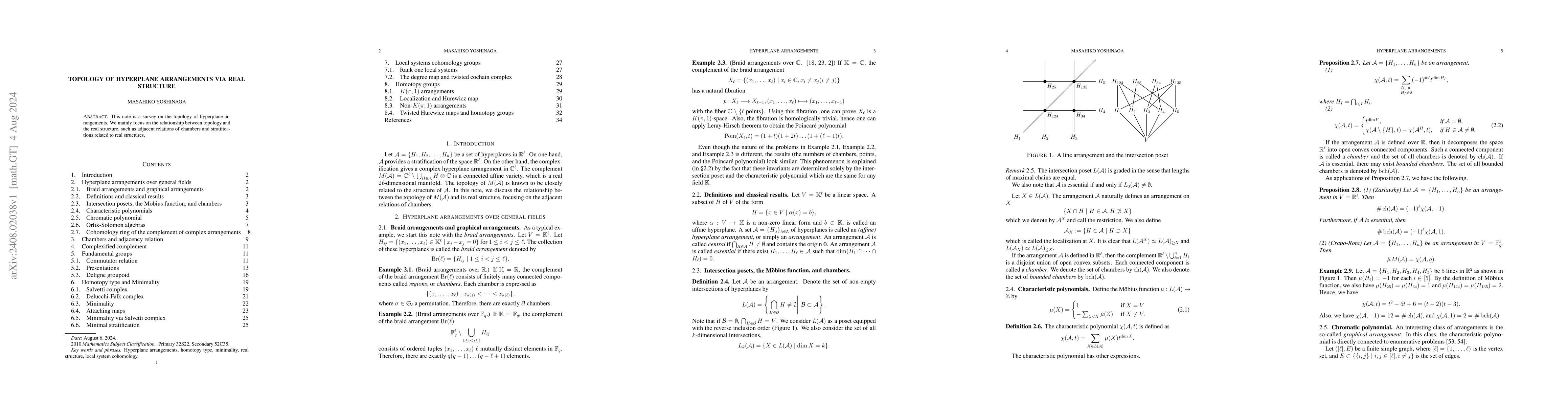 Thumbnail for Topology of hyperplane arrangements via real structure