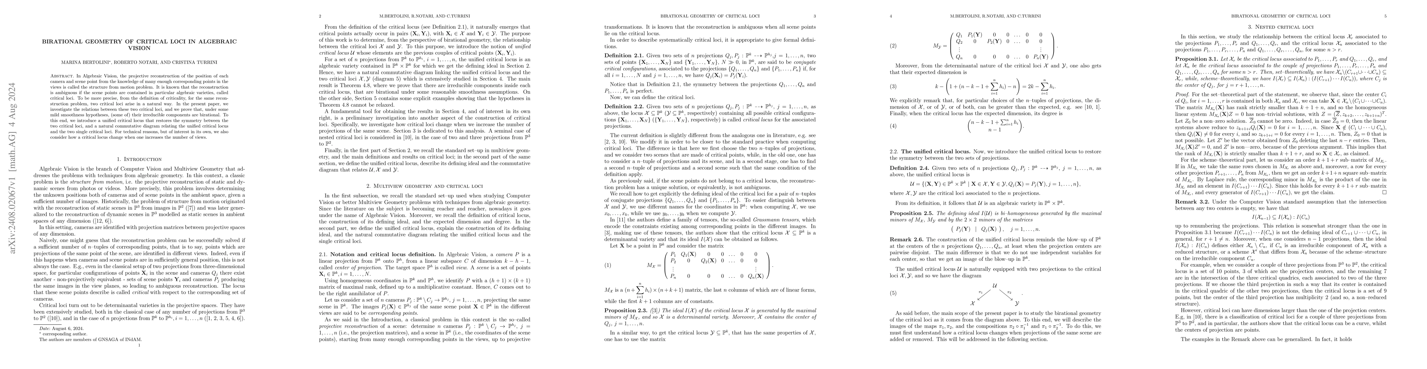 Thumbnail for Birational geometry of critical loci in Algebraic Vision