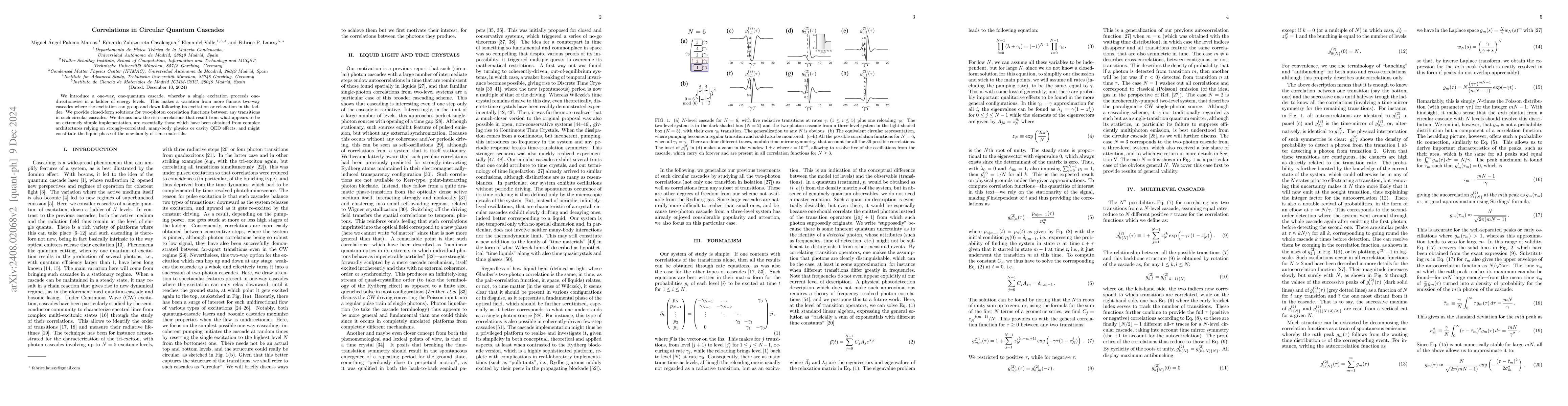 Thumbnail for Correlations in Circular Quantum Cascades