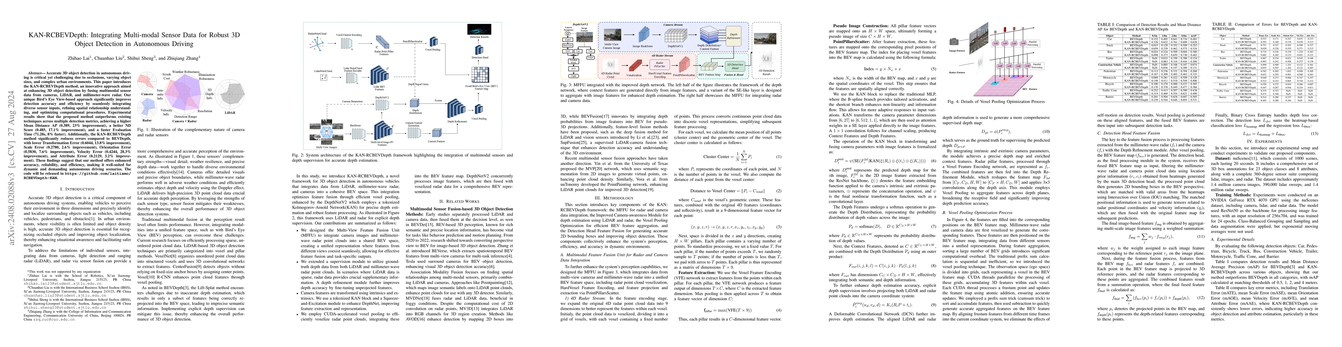 Thumbnail for KAN-RCBEVDepth: A multi-modal fusion algorithm in object detection for
  autonomous driving