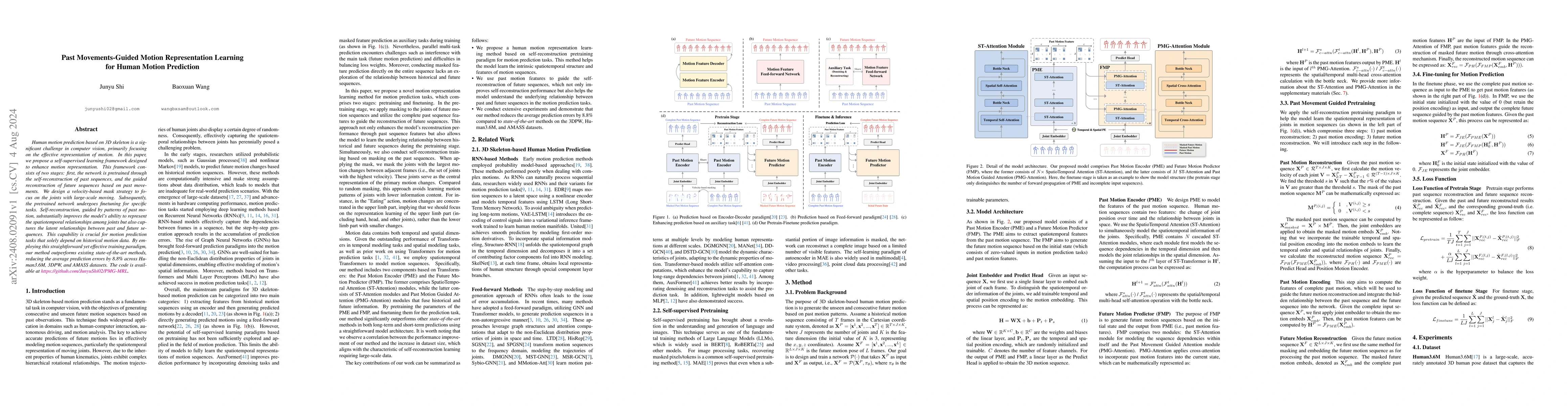 Thumbnail for Past Movements-Guided Motion Representation Learning for Human Motion
  Prediction
