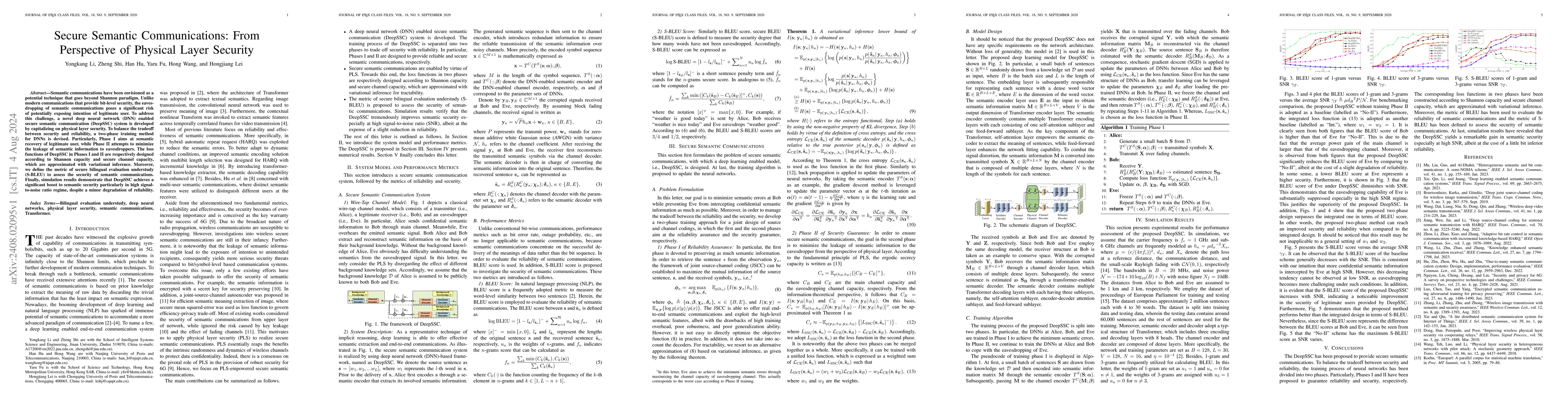 Thumbnail for Secure Semantic Communications: From Perspective of Physical Layer
  Security