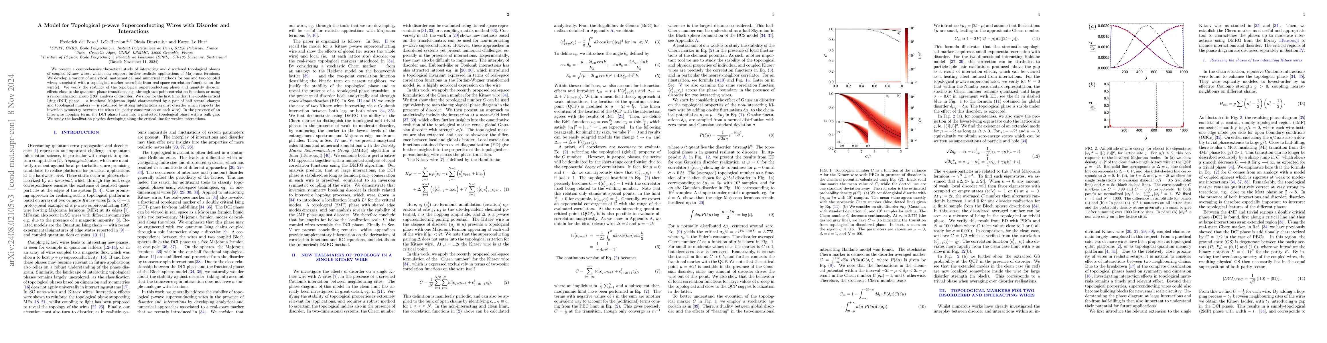Thumbnail for Topological p-wave Superconductors with Disorder and Interactions