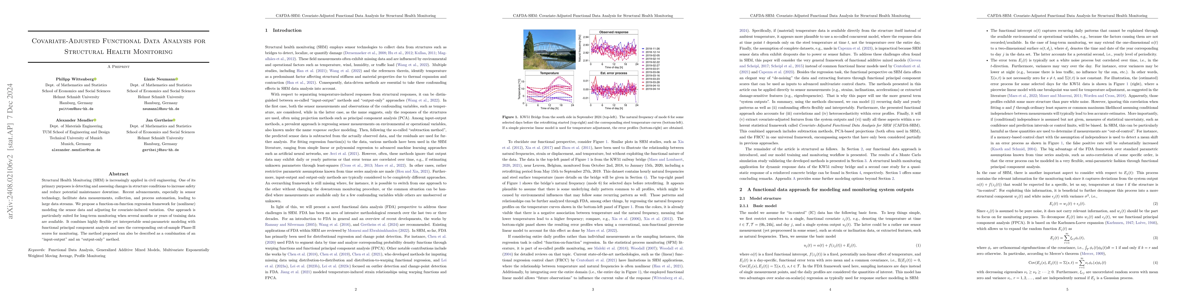 Thumbnail for Covariate-Adjusted Functional Data Analysis for Structural Health
  Monitoring