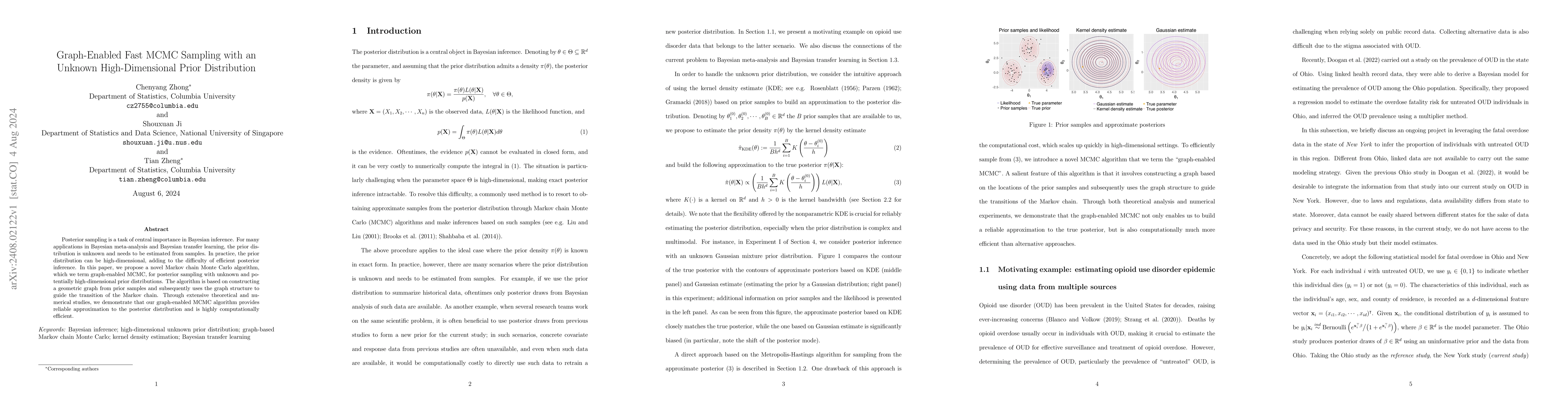 Thumbnail for Graph-Enabled Fast MCMC Sampling with an Unknown High-Dimensional Prior
  Distribution