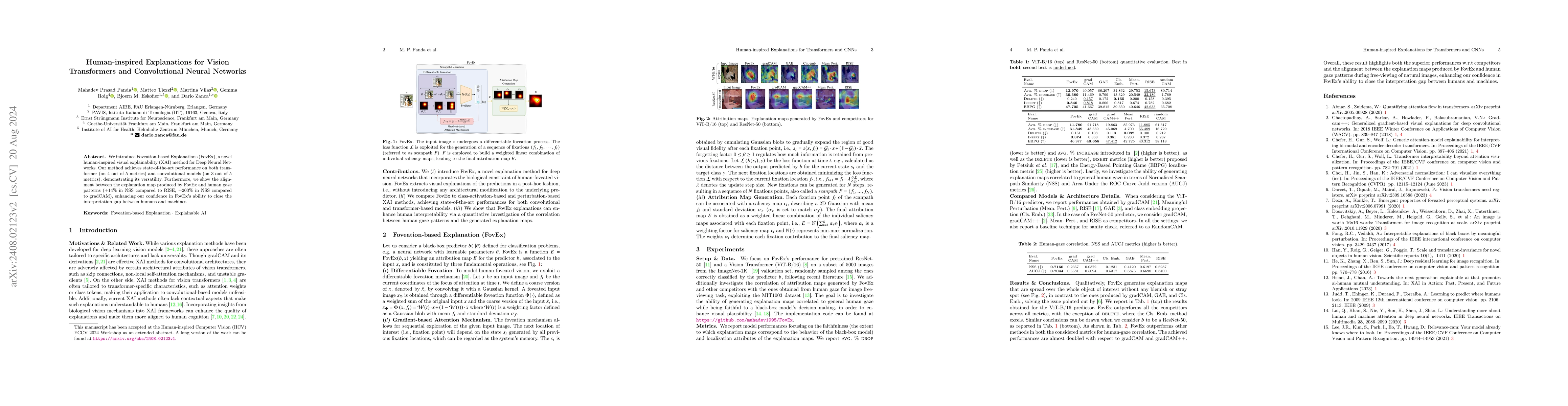 Thumbnail for FovEx: Human-inspired Explanations for Vision Transformers and
  Convolutional Neural Networks